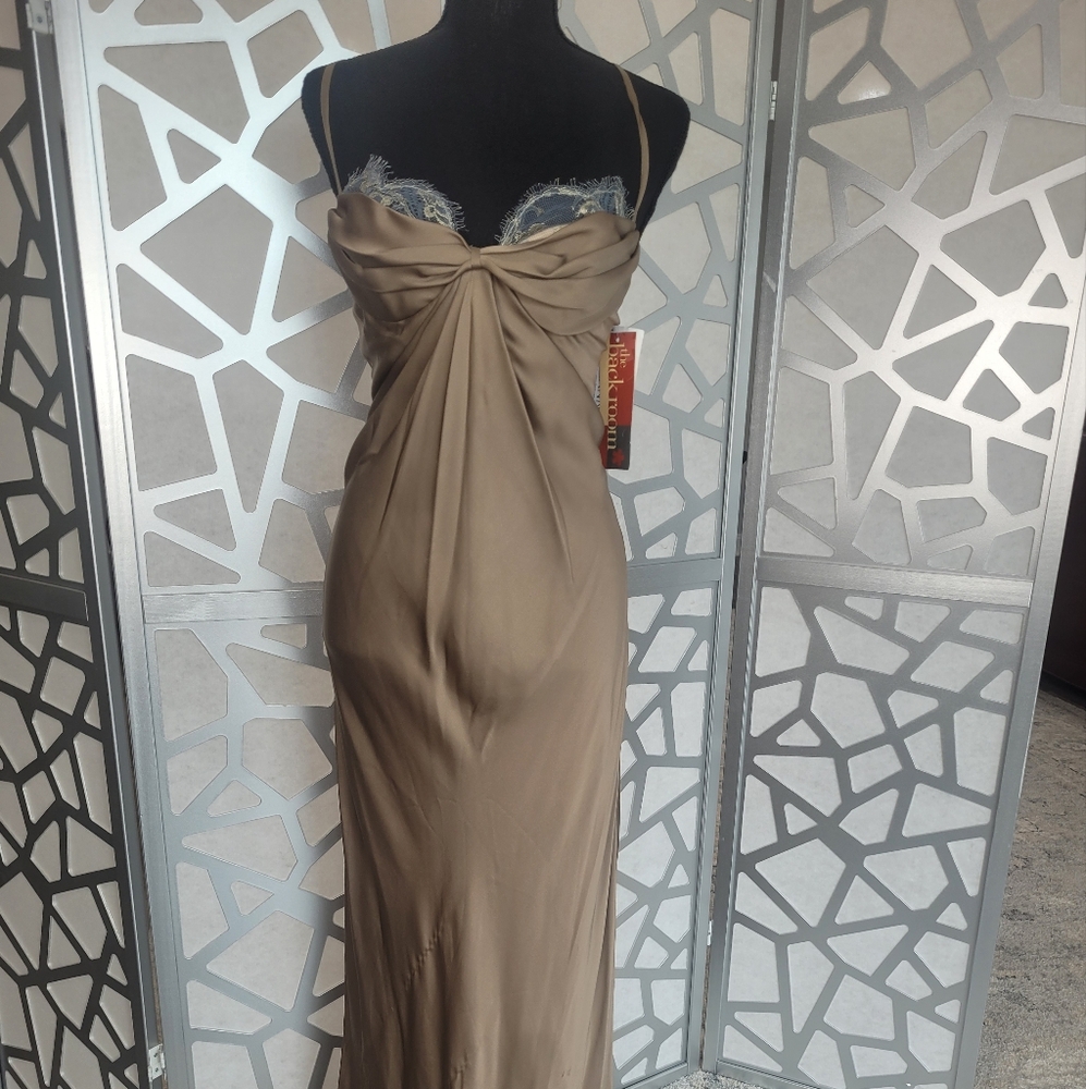 Giorgio Armani Silk Lace Trimmed Dress